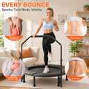 Juturna 40" Foldable Mini Trampoline, Rebounder Trampoline for Adults, 450lbs Capacity with Bungees, Adjustable Handle, Stable & Quiet, Fitness Trampoline for Kids