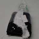 Mr. Pen- Christmas Tree Skirt 48 inches, Sparkling Black Sequin with White Faux Fur Christmas Tree Skirts