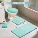 Bathroom Rugs Sets 3 Piece with Adjustable Toilet Seat Cover 17.5"x 15" Machine Washable Bath Rug Set with TPR Non Slip Rubber Backing Solid Bath Mat Set for Luxury Bathroom Decoration