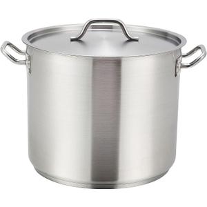 Winco Heavy-Duty Stainless Steel Stock Pot with Cover, 8 Quart