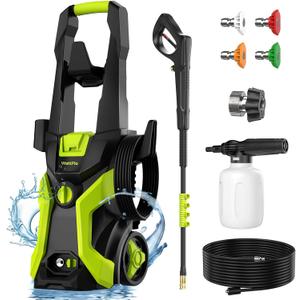 Electric Pressure Washer - 4200 Max PSI 2.5 GPM Power Washer with 4 Quick Connect Nozzles, Foam Cannon, 1800-Watt High Pressure Washer for Cars, Decks, Driveways, Home, Patios