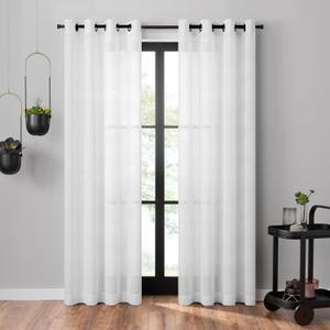 Umbra Dagen Slub Textured Sheer Grommet 95 in Long x 50 in Wide Window Curtain Panel, White