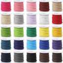 Faux Suede Leather Cord, 25 Rolls Flat for Jewelry Making, Leather Strips & Laces for Dream Catcher Supplies DIY Crafts, Thread Velvet String for Necklace, Bracelet, Beading (25 Colors)