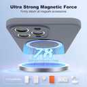 SKYLMW Designed for iPhone 15 Pro Max Case with Magnetic Invisible Stand Compatible with Mag-Safe Military Drop Tested Shockproof Silicone Phone Cases for Women Men 6.7'', Grey