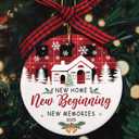 New Home New Beginning 2024 Christmas Ornament, Ceramic Ornament Housewarming Gift for Couple Family, Housewarming Gifts for New House, House Warming Gifts for New Home Owner