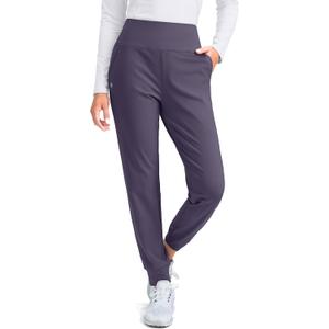G GRADUAL Women's Fleece Lined Joggers High Waisted Water Resistant Thermal Hiking Pants Cold Weather Sweatpants with Pockets(Vintage Purple, S)