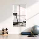 Self Adhesive Acrylic Mirror Tiles,12 x 16 Inches,8 Pack,Peel and Stick Shatterproof Flexible Plastic Mirror Sheets for Wall, Bedroom, Door, Home Gym