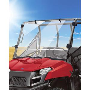 MDPROMCP Windshield Compatible With Polaris Ranger Mid-Size 400 2010-2014 | Shatter-Proof PC; Scratch-Resistant Coating; UV Anti-Haze Protection; Crystal-Clear Visibility; Blocks Wind Dust Debris