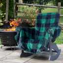CITYBONFIRES The Chair Blanket  Reversible, Waterproof & Fleece-Lined - Stretchable Elastic Back - Original Patio Chair Cover  Ideal for Homes and Outdoor Furniture- with Carry Pouch (Green Plaid)