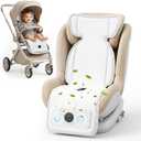 Stroller Cooling Pad with Fan for Baby, 10000mA Rechargeable Battery Baby Car Seat Cooling System for Backseat, Max 10H Ventilation 3 Speeds Cooling Mat Liner for Toddler Boys Summer Essentials