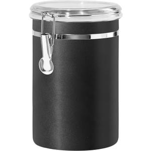 Oggi Stainless Steel Kitchen Canister 62 fl oz, Black - Airtight Clamp Lid, Clear See-Thru Top - Ideal for Kitchen Storage, Food Storage, Pantry Storage. Large Size 5" x 7.5". Oggi Stainless Steel Kitchen Canister 62 fl oz, Black - Airtight Clamp Lid, Clear See-Thru Top - Ideal for Kitchen Storage, Food Storage, Pantry Storage. Large Size 5" x 7.5".
