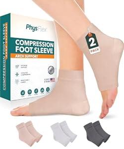 Compression Socks 20-30mmHg for Plantar Fasciitis, Achilles Tendonitis Relief - Ankle Compression Sleeve for Heel Spurs, Foot Swelling & Fatigue - Arch Support Brace for Everyday Use (1 Pair)