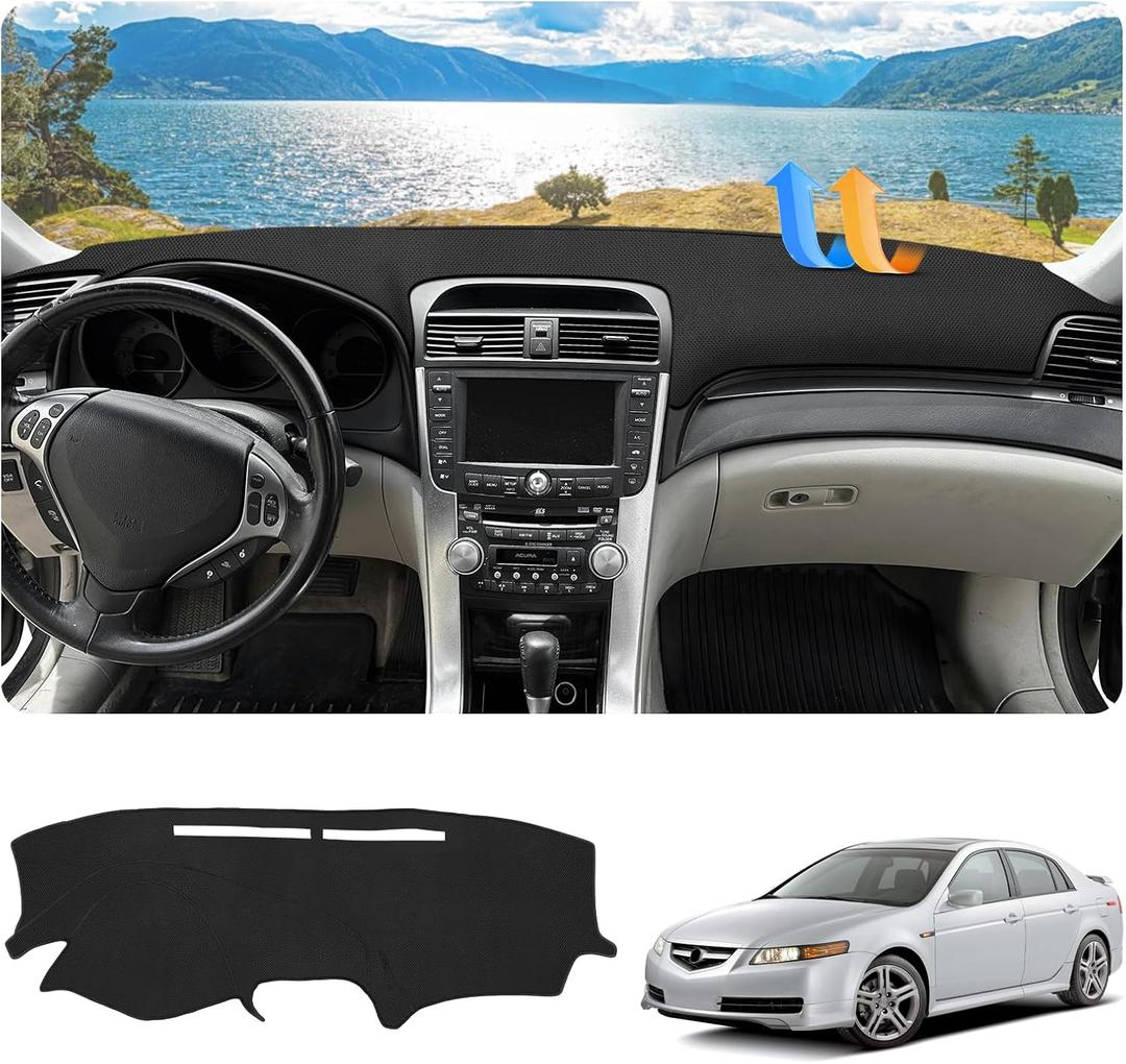 FIILINES Dash Cover for 2004-2008 Acura TL, Dashboard Mat Accessories Dash Cover Sunshade Nonslip Mesh Protector No Glare Black