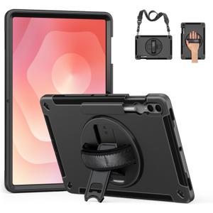 Junfire Protective Case for Galaxy Tab S11 Ultra 14.6-inch 2025 with Screen Protector, Samsung Tab S11Ultra Shockproof Case with 360Rotating Stand/S-Pen Holder/Hand Strap/Shoulder Belt