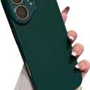 Caseative for iPhone 16 Case,Solid Color Full Camera Lens Protection Phone Case (Dark Green)
