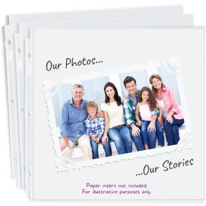 Dunwell 12x12 Scrapbook Refill Pages, 25 Pack Super Heavy Sheet Protectors, Fits 3-Ring Albums, Compatible with Pioneer & We R Memory Keepers, Inserts Not Included