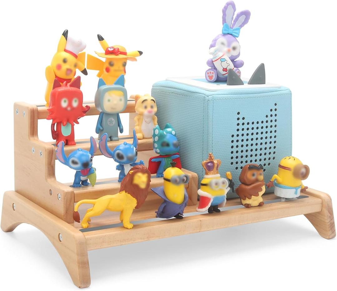 for Tonies Box Organizer 3-Tier Storage Shelf, Magnetic Desktop Storage Rack for Tonie 1/2 Player Tonies Figures Characters, Display Collection 10~15 Characters
