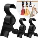 Premium Acrylic Purse Hanger Closet Set of 3, Purse Organizer for Closet Black, Purse Hanger Hook for Organizer Storage Purses Tote Bag Backpacks Handbags