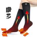 SAVIOR HEAT Heated Socks for Men Women, 150℉ Fast Heating Electric Ski Socks, 7.4V 2200mAh Rechargeable Battery Powered, Carbon Fiber Toe Warmers for Skiing Hunting Fishing Outdoor Work