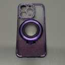 Fycyko Magnetic Case for iPhone 14 Pro with Holder Stand,Rhinestone Glitter Plated Bling Luxury Phone Case（Compatible with MagSafe） Shockproof Kickstand Design for iPhone 14 Pro-Purple