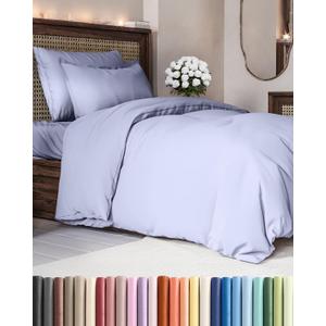 Duvet Cover Twin/Twin XL Size - Extra Soft Twin/Twin XL Size Duvet Cover - Breathable, Easy Care and Fade Free with Zipper Closures & Ties - 68" x 90" Inches - (Lavender) Comforter Not Included