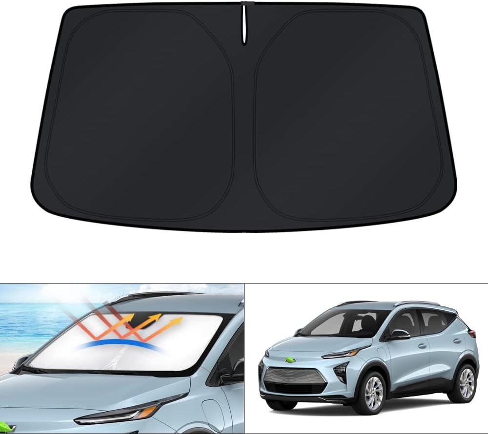 KUST Windshield Sun Shade for Chevrolet/Chevy Bolt EUV Accessories 2022-2024 Sunshade Window Sun Visor Protector Foldable Blocks UV Rays Keep Your Car Cooler