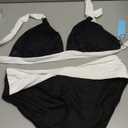 Yonique Women Two Piece Bathing Suits Push Up Bikini Set Halter Swimsuit Vintage Swimwear  L