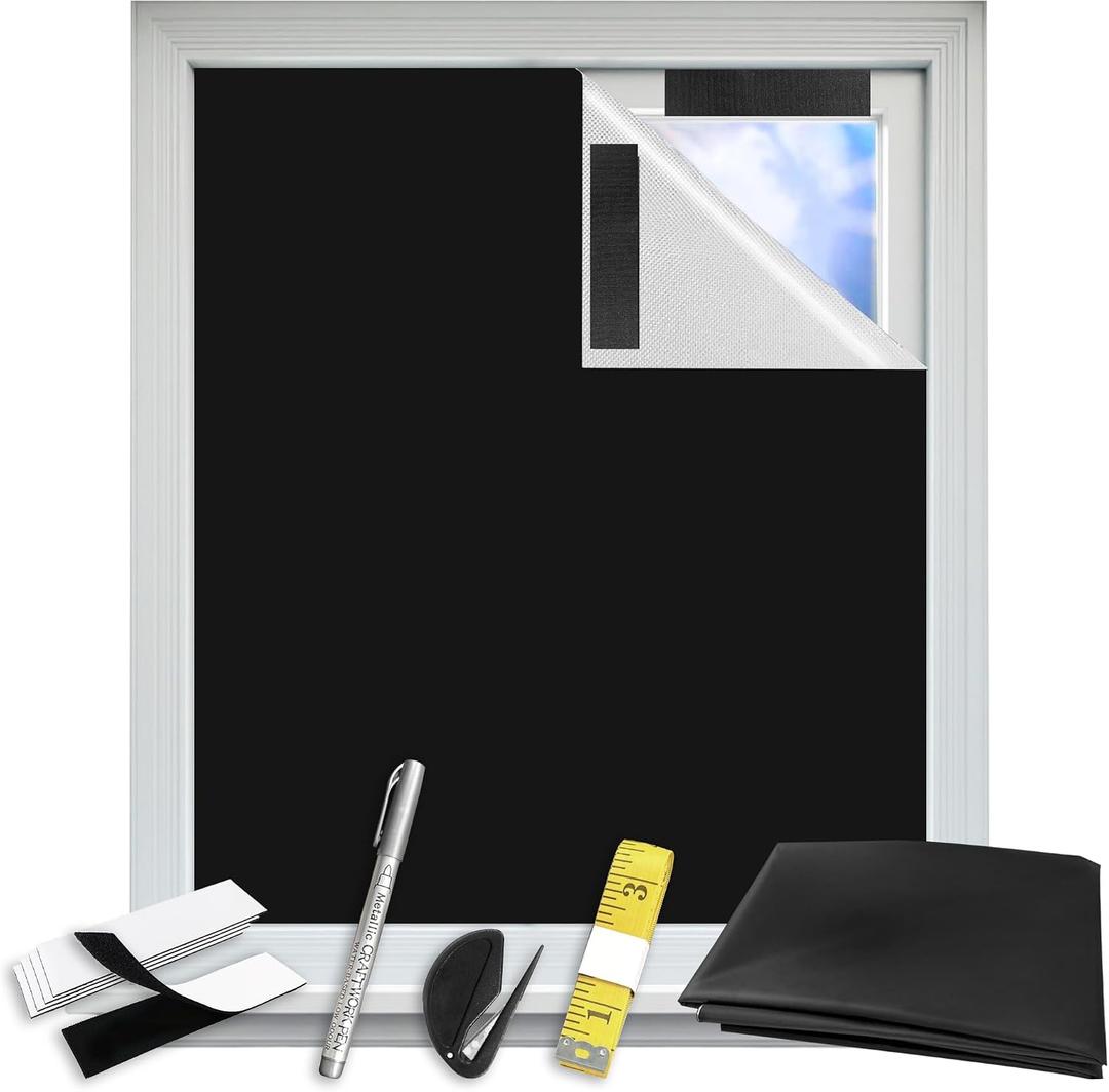 Blackout Blinds Shade,100% Blackout Material Curtains with Stickers,Portable Install for Bedroom,Travel, Dorm Room Window Shades No Drill157" x 57" 1 Pack