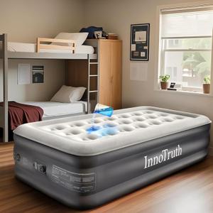 InnoTruth Twin Air Mattress with Built in Pump, Famiy Choice Award Winner, Inflatable Blow up Mattress, 18" Raised Colchones Inflables Air Bed, Ideal for Home and Outdoor, 300lb Weight Capacity