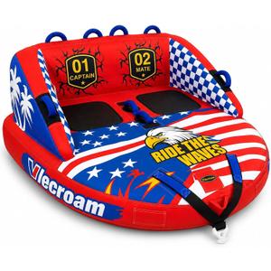 Towable Tubes for Boating 2 Person Boat Tube for Tubing with EVA Pad, Large