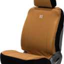 Carhartt Universal Nylon Duck Canvas Fitted Seat Cover, Durable Seat Protection with Rain Defender, Single, Carhartt Brown (One Size)