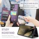 Vinich for Samsung Galaxy S25 Ultra Wallet Case with Card Holder, RFID Blocking Credit Slots Kickstand Shockproof Phone Cover Fit for Galaxy S25 Ultra 6.9" Purple