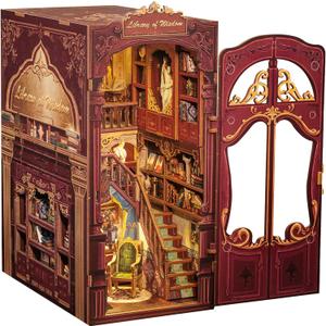 CUTEBEE Book Nook Kit - DIY Miniature House Dollhouse Kit for Adults, Booknook Tiny House Bookshelf Decor 3D Wooden Puzzle, Gifts for Family and Friends (Library of Wisdom)