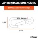 CURT 81281 Snap Hook Trailer Safety Chain Hook Carabiner Clip, 9/16-Inch Diameter, 5,000 lbs, metallic