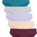 Caterlove Women's Seamless Underwear No Show Stretch Bikini Panties Silky Invisible Hipster 6 Pack (Small, 6 Pack C)