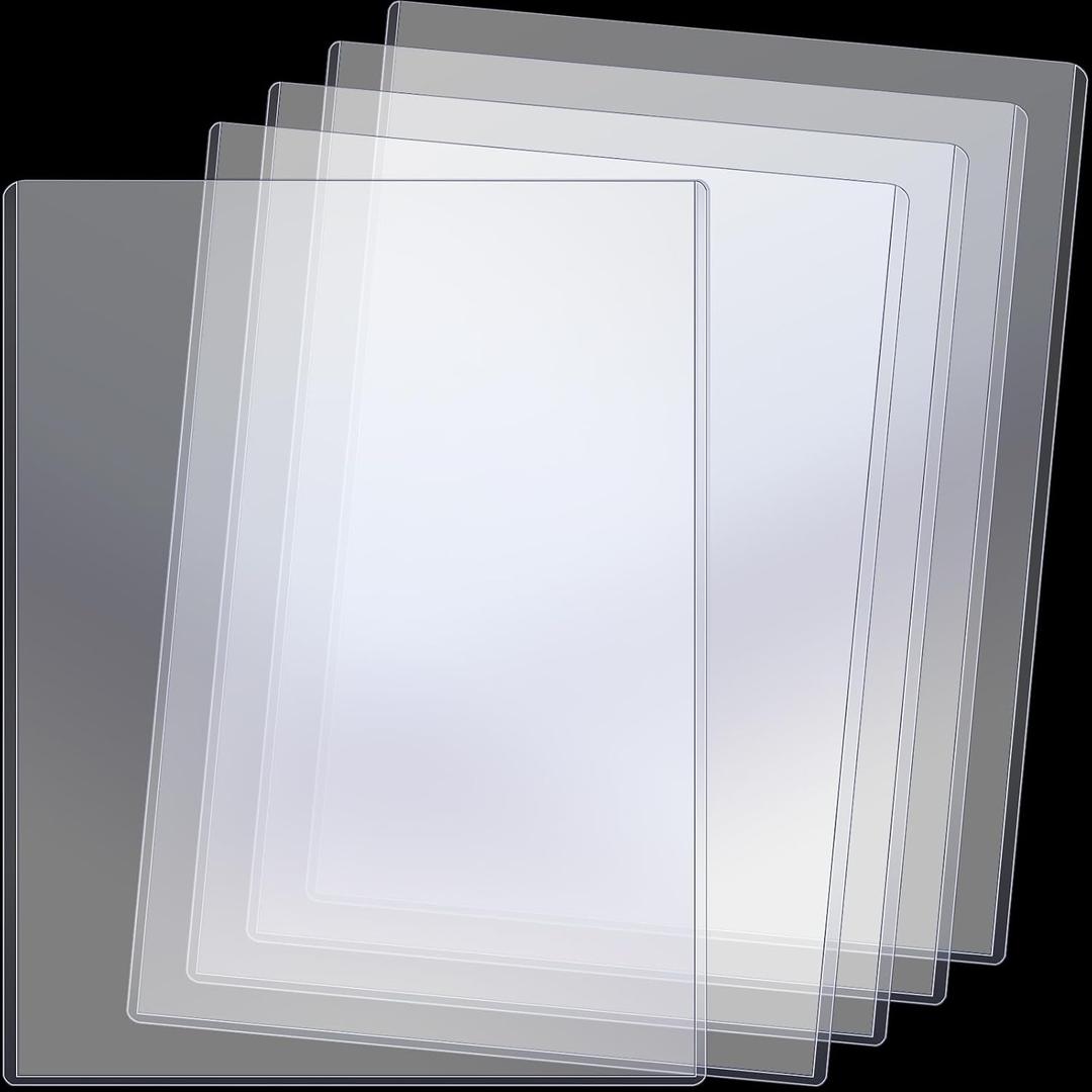Sherr 5 Pcs 18 x 24 Inches Rigid Print Protectors Clear Hard Plastic Sheet Protectors Poster Sleeves for Protect Store and Display Photographs, Prints and Documents