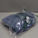 andy & natalie Women's Denim Jackets Cropped Long Sleeve Basic Button Down Crop Jean Shacket with Pockets (Large, Blue)