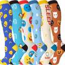 6 x bropite Compression Socks for Women & Men Circulation-Support Knee High Socks 20-30 mmhg-Best for Running,Medical,Nurse,Travel
