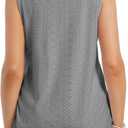 Womens Tank Tops, Summer Tops for Women 2024, U Neck Tank Tops Henley Tank Top Embroidery Sleeveless Stretch Basic Top Shirts (Gray, XS)