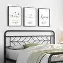 Framed 3 Piece Wall Art Bedroom, Sweet Dreams Signs Pictures Wall Decor Above Bed, Modern Minimalist Master Guest Room Wall Decor, Painting Print Script White Canvas Artwork for Walls, 12x16 Inch