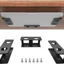 IFCASE Under Desk Laptop Mount, Metal Under Desk Shelf Holder for Laptop, Mac mini, MacBook, Keyboard with Anti-Scratch Silicone (Black)