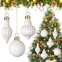 Soulchen 3 Pcs 3.14 in Vintage Christmas Porcelain Ornaments for Tree Ceramic Blank Ornaments White Final Porcelain Hanging Decorative Balls DIY for Xmas Tree Party Holiday Decoration Painting Crafts