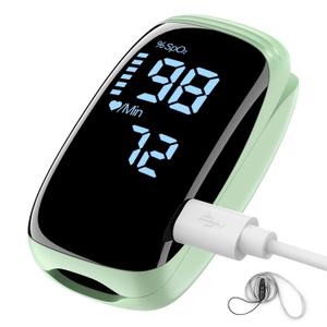 Finger Pulse Oximeter, Fingertip Blood Oxygen Saturation with Pulse Monitor Rechargeable, Accurate Spo2 Reading for Home, Outdoor Sports Green