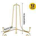 12 Pcs Gold Iron Plate Stands for Display, 6 Inch Decorative Metal Plate Holders Gold Foldable Easel Holder Picture Display Stands for Decorative Dish, Picture, Book, Tabletop Art