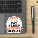 5 x 3Pcs Eat Sleep Basketball Repeat Funny Quotes Vinyl Stickers Durable for Laptops Water Bottles Phones Tumblers Notebooks Cars Mugs Size 3 x 3 Inch