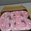 Set of 8 Pink Baby Shower Decoration for Girl Baby LED Letters Party Supplies Light up Letter Battery Operated Letter for Table Centerpieces Wedding Valentines Day Decoration(8.7 Inch)