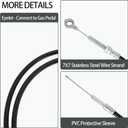 71 Inch Go Kart Throttle Cable for Predator 212cc 196cc GX160 GX200 8252-1390 Manco Dingo Yerf Dog ASW Kandi Sportworks Go Cart Parts - 1Pack