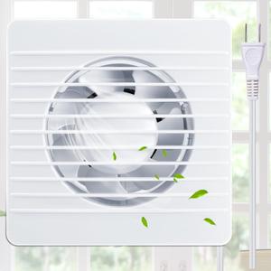 Qunclay 1 Pcs 4 Inch Small Window Fan 110v Kitchen Exhaust Fan 76 Cfm 2400r/min, 18w 65m/h Extractor Vent Bathroom Wall Ventilation with Anti Backflow Check Valve Chain Switch