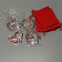 Zhengmy 4 Pieces Christmas Ornaments 2025 Solid Pewter Christmas Tree Ornament Metal Gnomes Santa Angel Snowman Hanging Craft Xmas Gifts with Red Bags(Novelty)