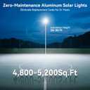 Deepn Solar Street Light 12000W Aluminum Commercial Grade Solar Parking Lot Lights with Motion Sensor & Dusk to Dawn IP67 Waterproof Heavy Duty Security Flood Lights for Street, Yard, SZ4000, 1Pack